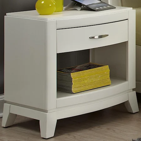 Night Stand with Drawer and Shelf